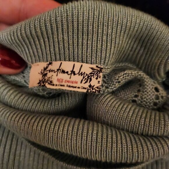 Free People Green Ribbed And Lace Bodysuit - Picture 2 of 7